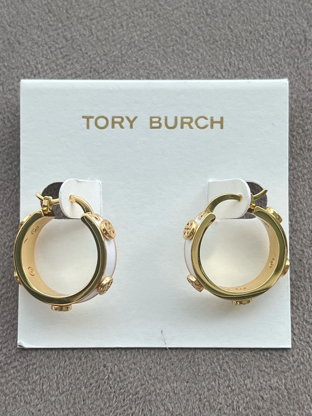 Tory Burch Miller White Enamel Hoop